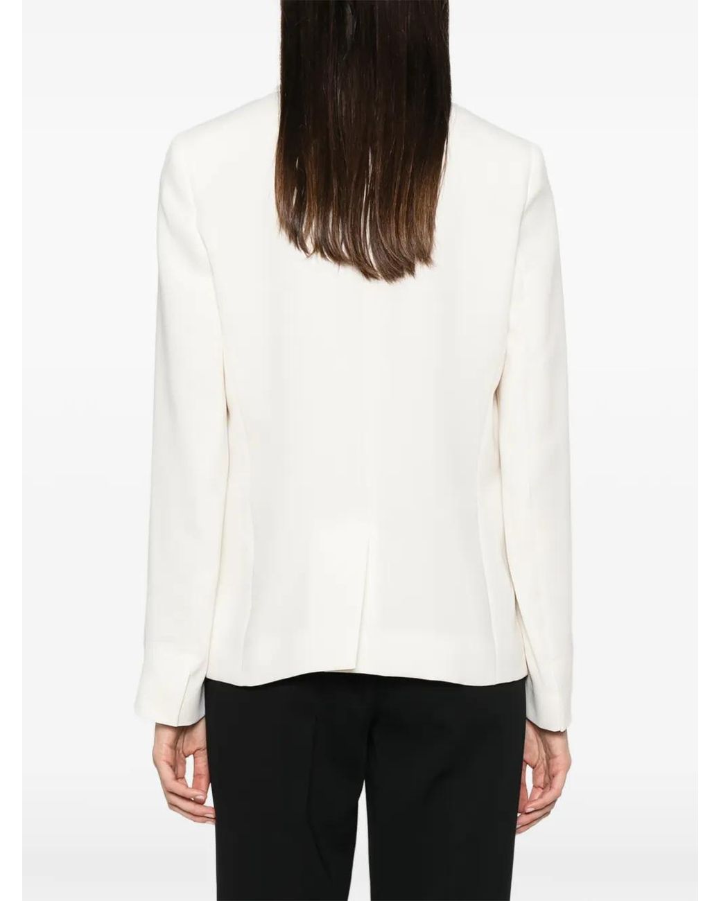 Twinset White Crêpe Blazer With Heart-Shaped Button
