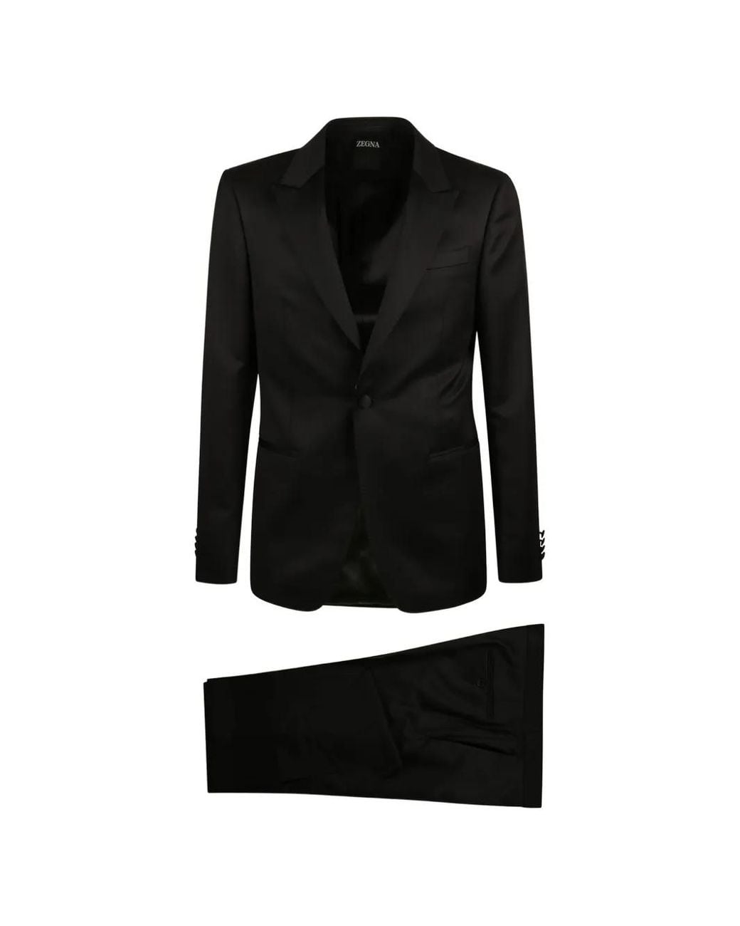 Zegna Black Single-Breasted Suit for men