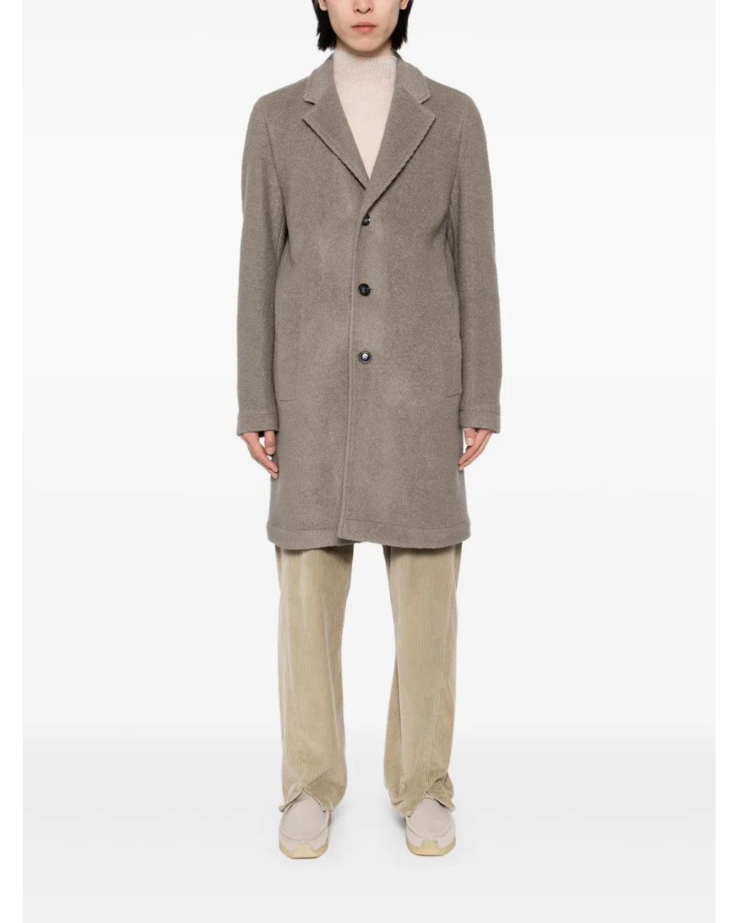 Boss Gray Single-Breasted Coat for men