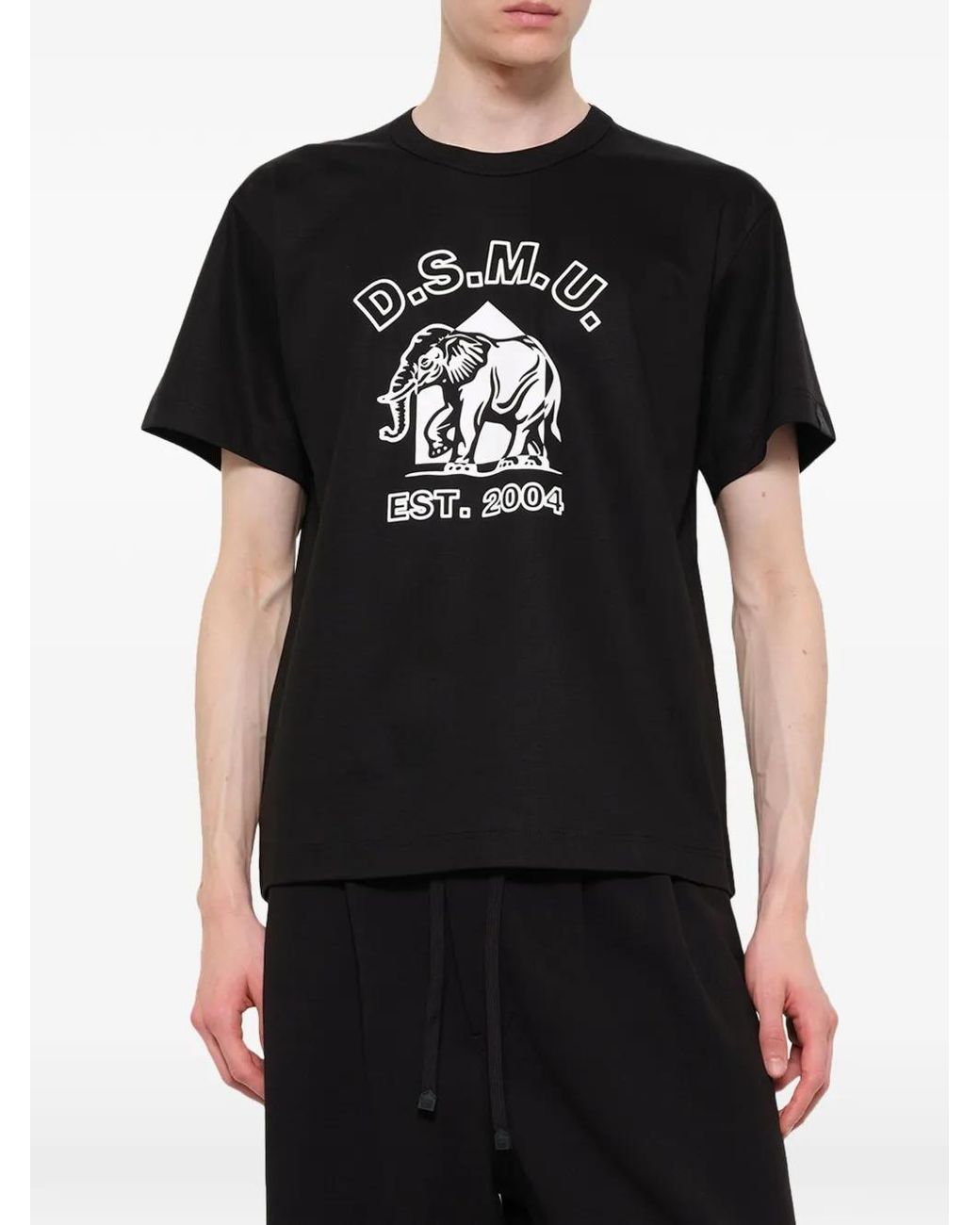Dover Street Market Black D.S.M.U Graphic-Print T-Shirt for men