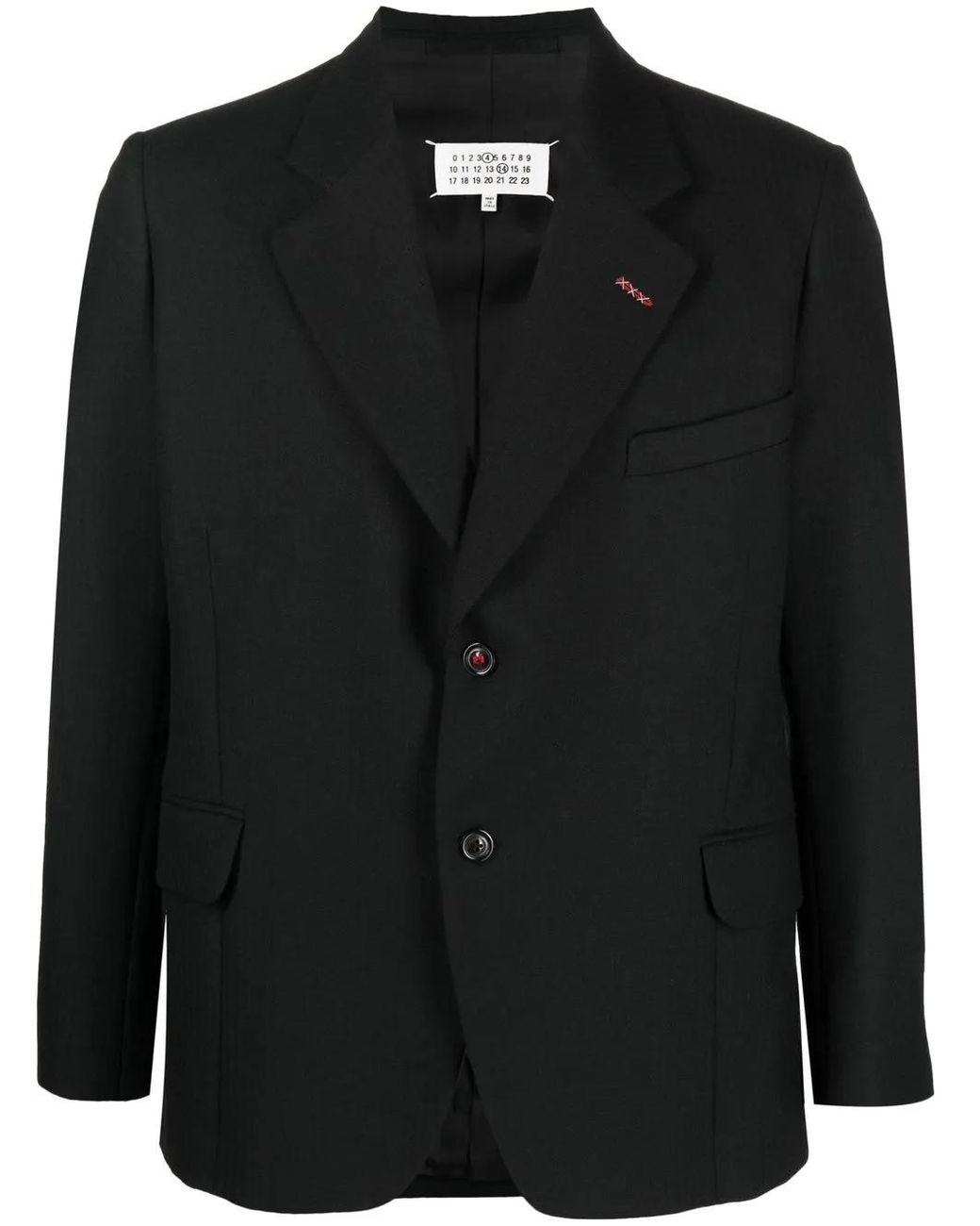 Maison Margiela Black Herringbone Wool Jacket for men