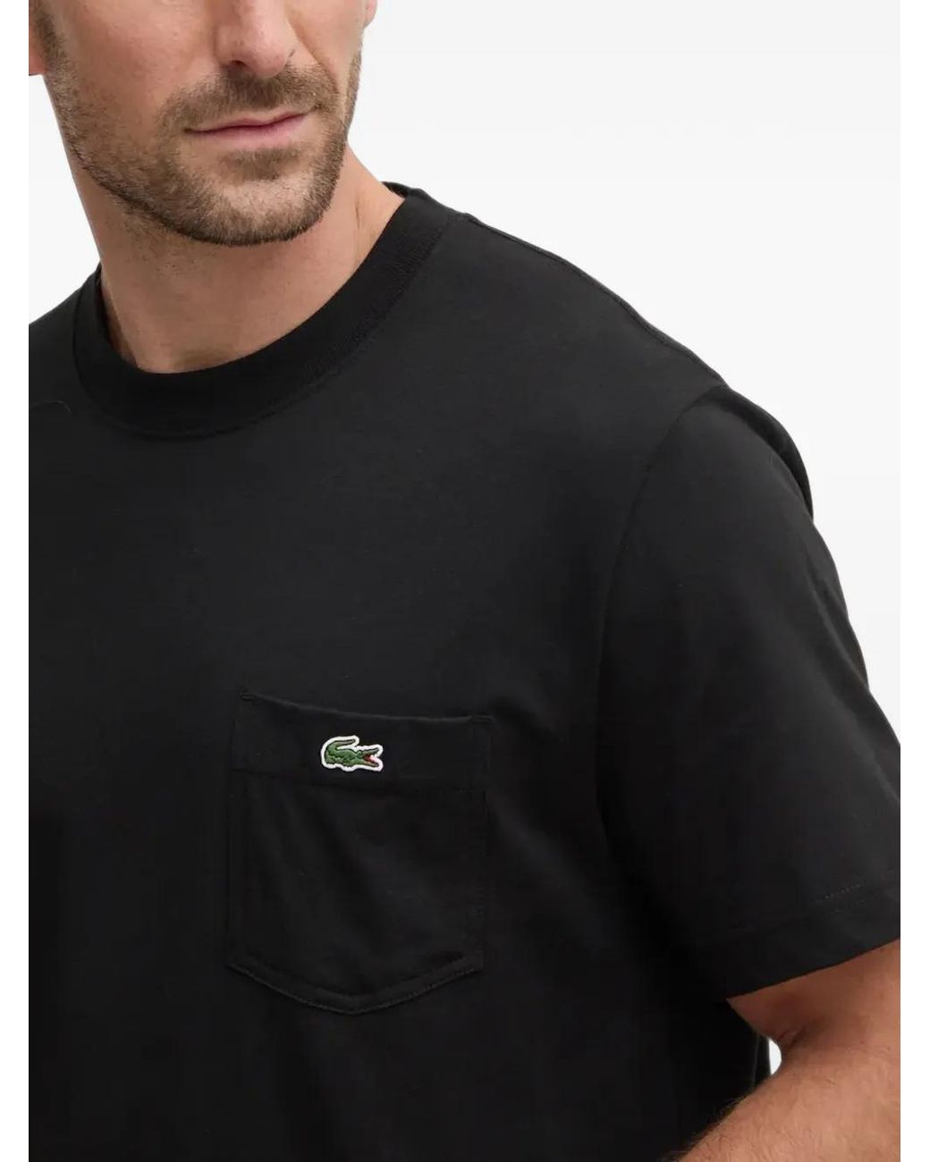 Camiseta De Algodón Lacoste de hombre de color Black