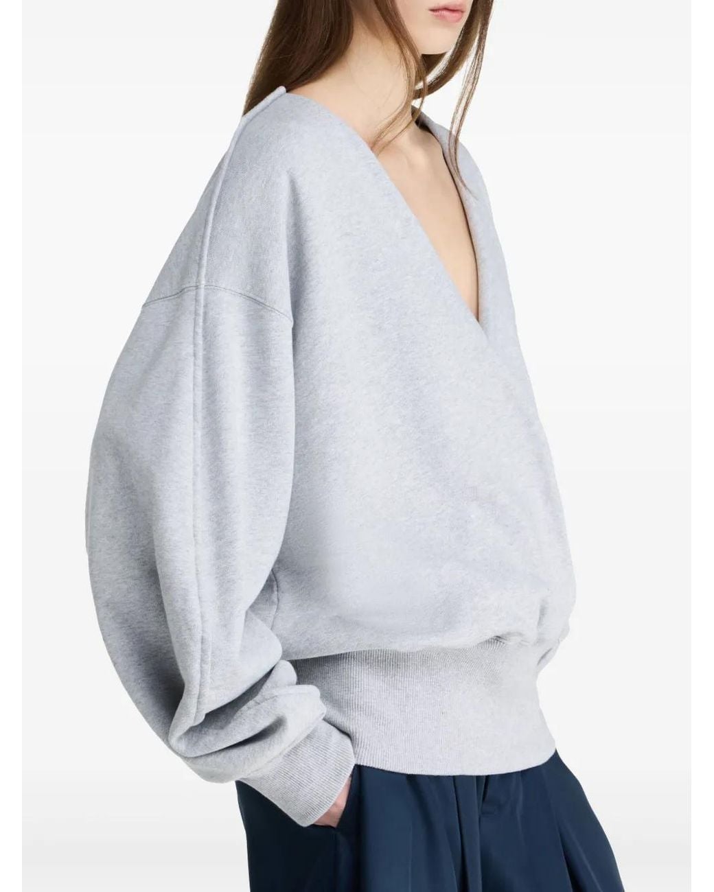 J.W. Anderson White Rounded Wrap-Front Sweatshirt