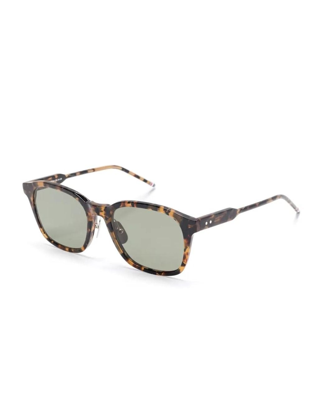 Thom Browne Brown Acetate Rectangular Sunglasses