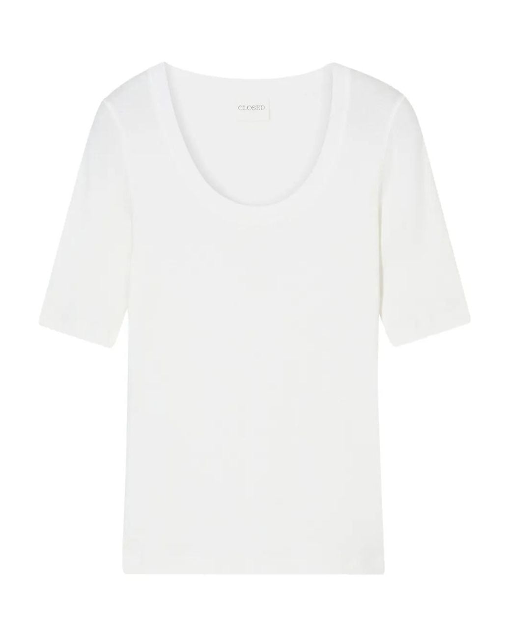 Closed White Crew-Neck Short-Sleeved T-Shirt