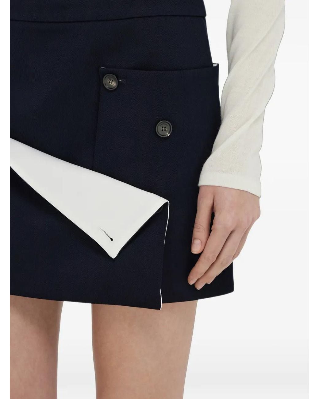 Ferragamo Blue Tailored Mini Skirt With Button Detail