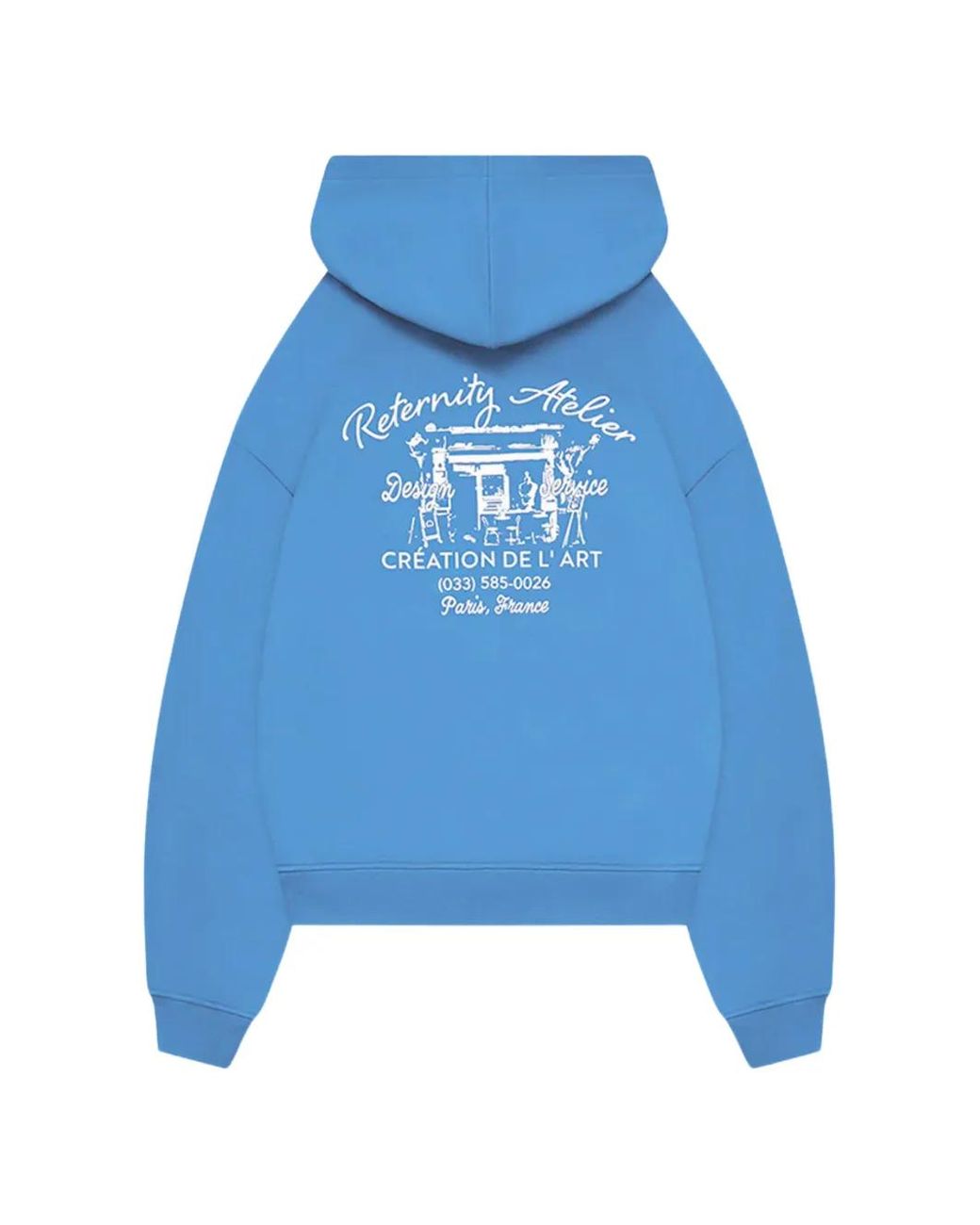 RETERNITY Blue Zip-Up Hoodie for men
