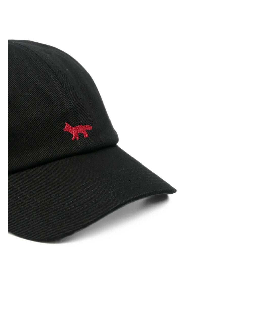 Maison Kitsuné Black Profile Fox Baseball Cap for men