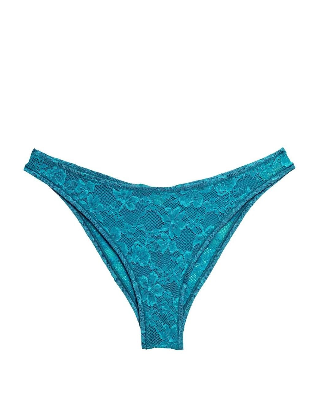 Fleur du Mal Blue Le Stretch Lace Cheeky Briefs
