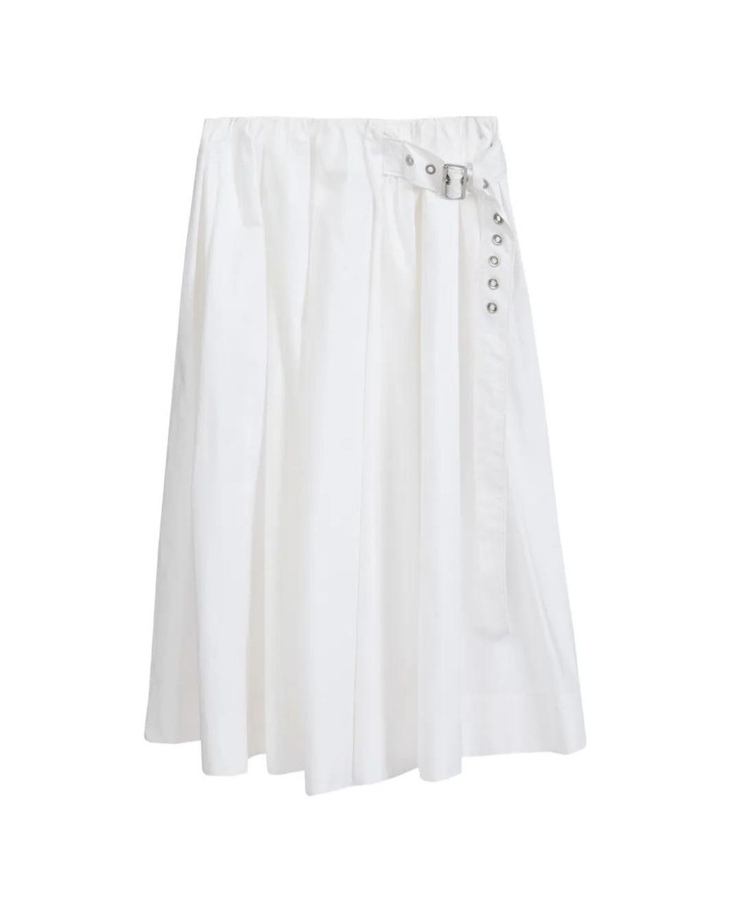3.1 Phillip Lim White Belted Midi Skirt