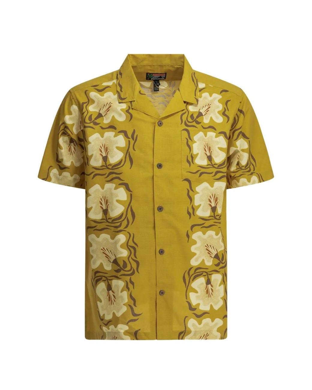 Patagonia Yellow Floral-Print Short-Sleeved Shirt for men