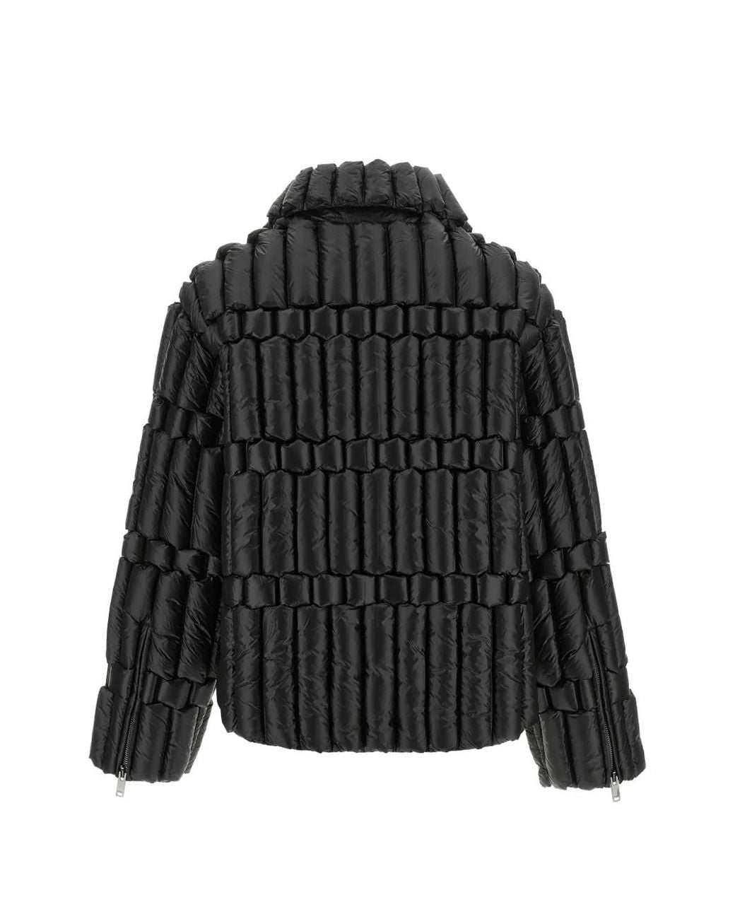 RAXXY Black 3D-Padded Asymmetric Down Jacket
