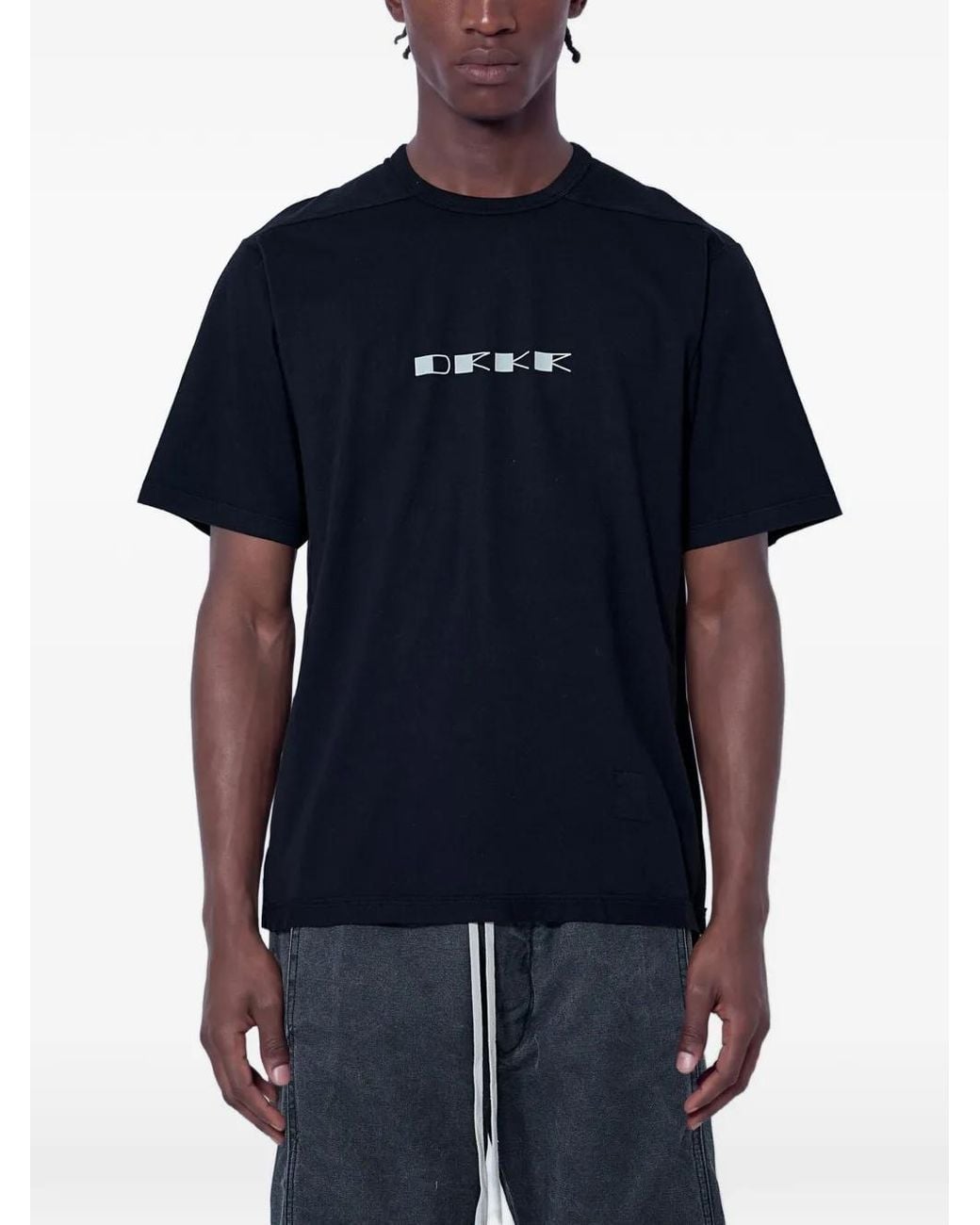 Rick Owens Blue Logo-Motif T-Shirt for men