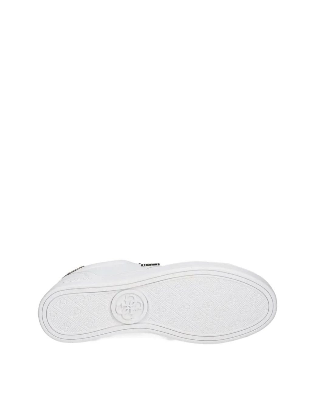 Guess White Welli Leather Sneakers