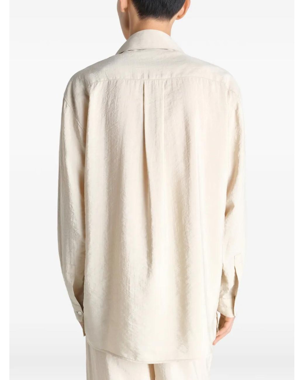 Lemaire Natural Convertible Collar Shirt for men
