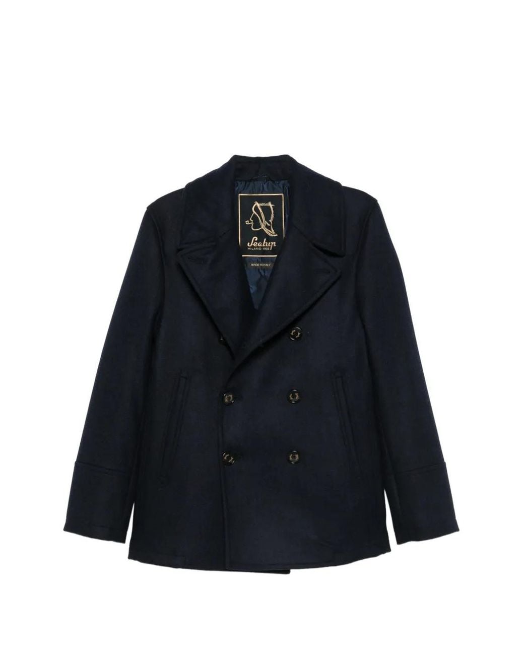 Sealup Blue Double-Breasted Button-Down Jacket for men