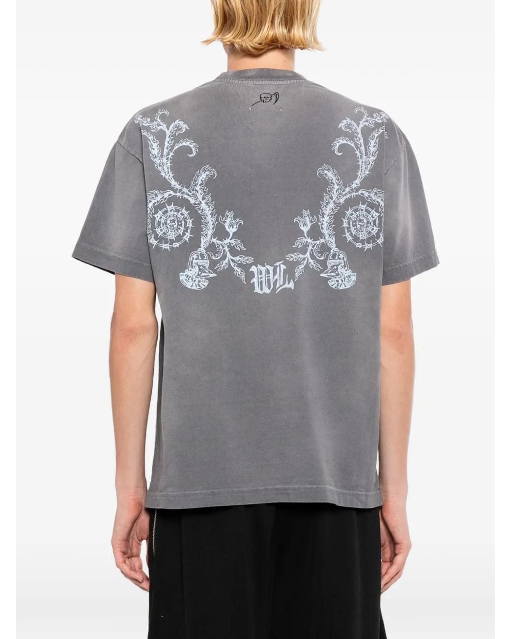 Warren Lotas Gray Graphic-Print T-Shirt for men
