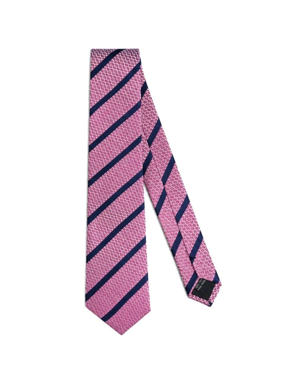 CAVENDISH® Purple Diagonal-Stripe Silk Tie