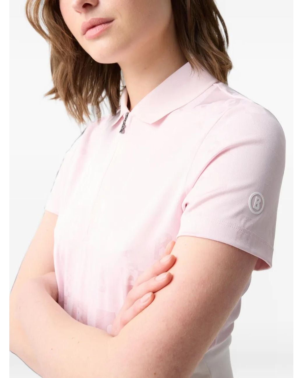 Bogner Pink Joanna Logo-Jacquard Polo Shirt