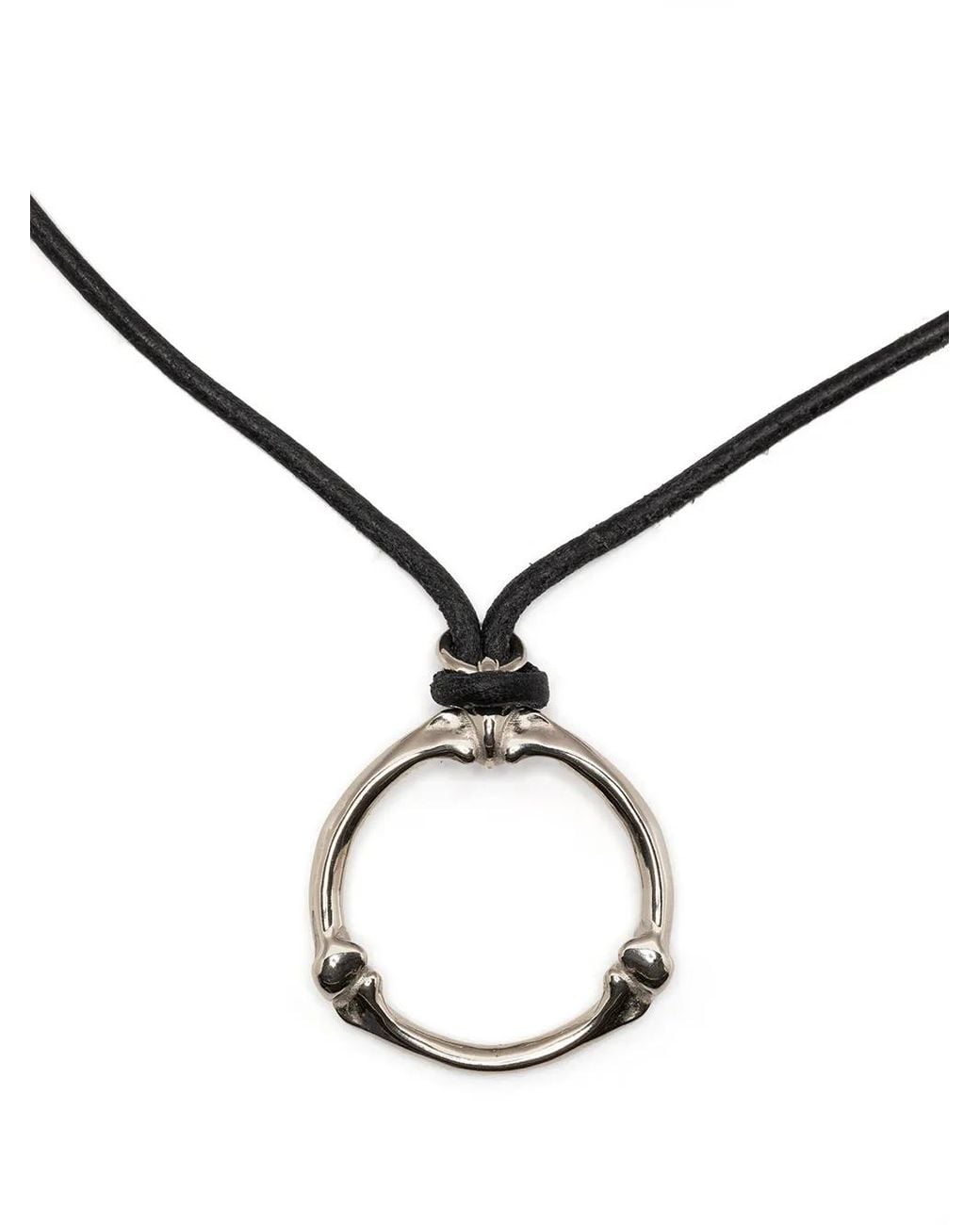 TAKAHIROMIYASHITA The Soloist Metallic Circular-Pendant Rope-Detail Necklace