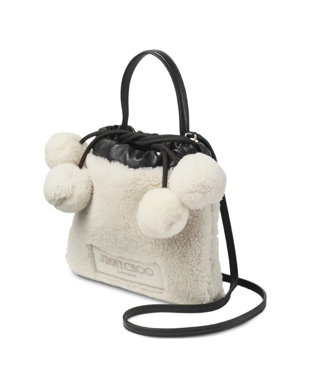 Jimmy Choo Metallic Mini Drawstring Pouch Top Handle Bag