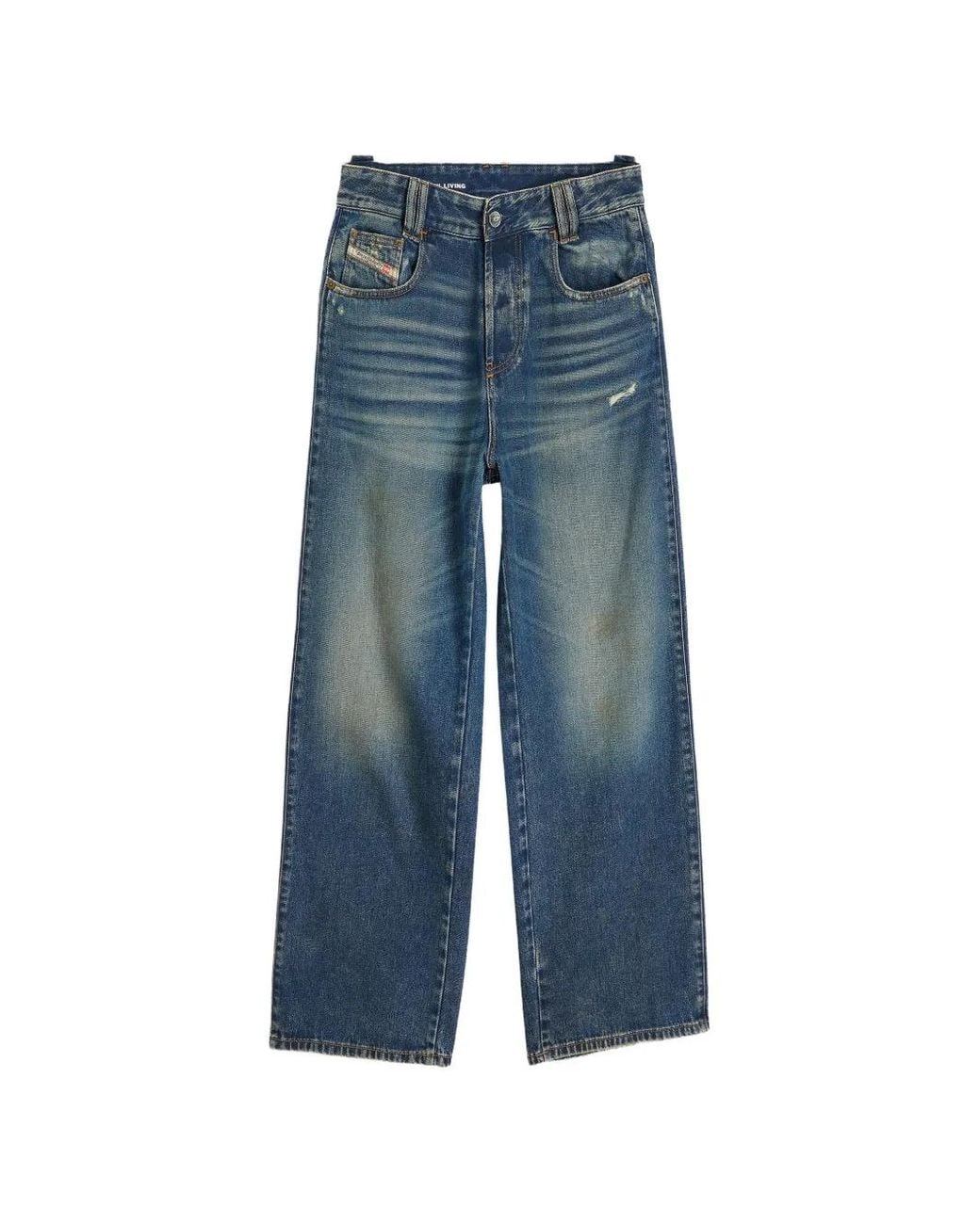 DIESEL Blue Relaxed Jeans High-Waist 1982 D-Hakou for men