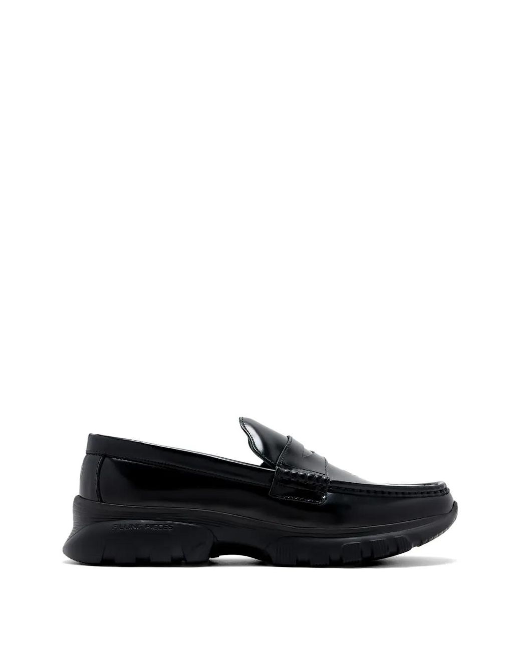 Filling Pieces Black Mocassins À Logo Embossé for men