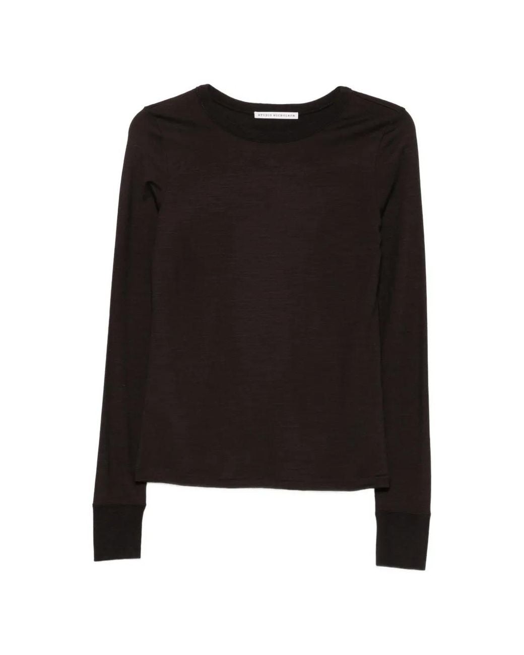 Studio Nicholson Black Malin Long-Sleeve Wool Sweater