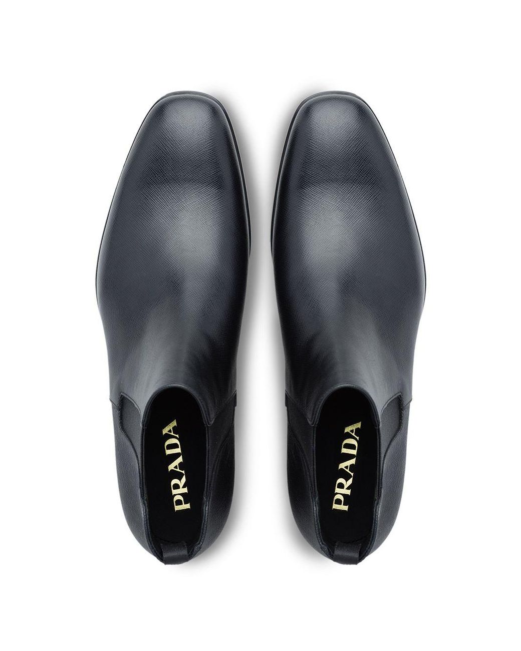Prada Leather Brushed Chelsea Boots in Nero (Black) for Men 