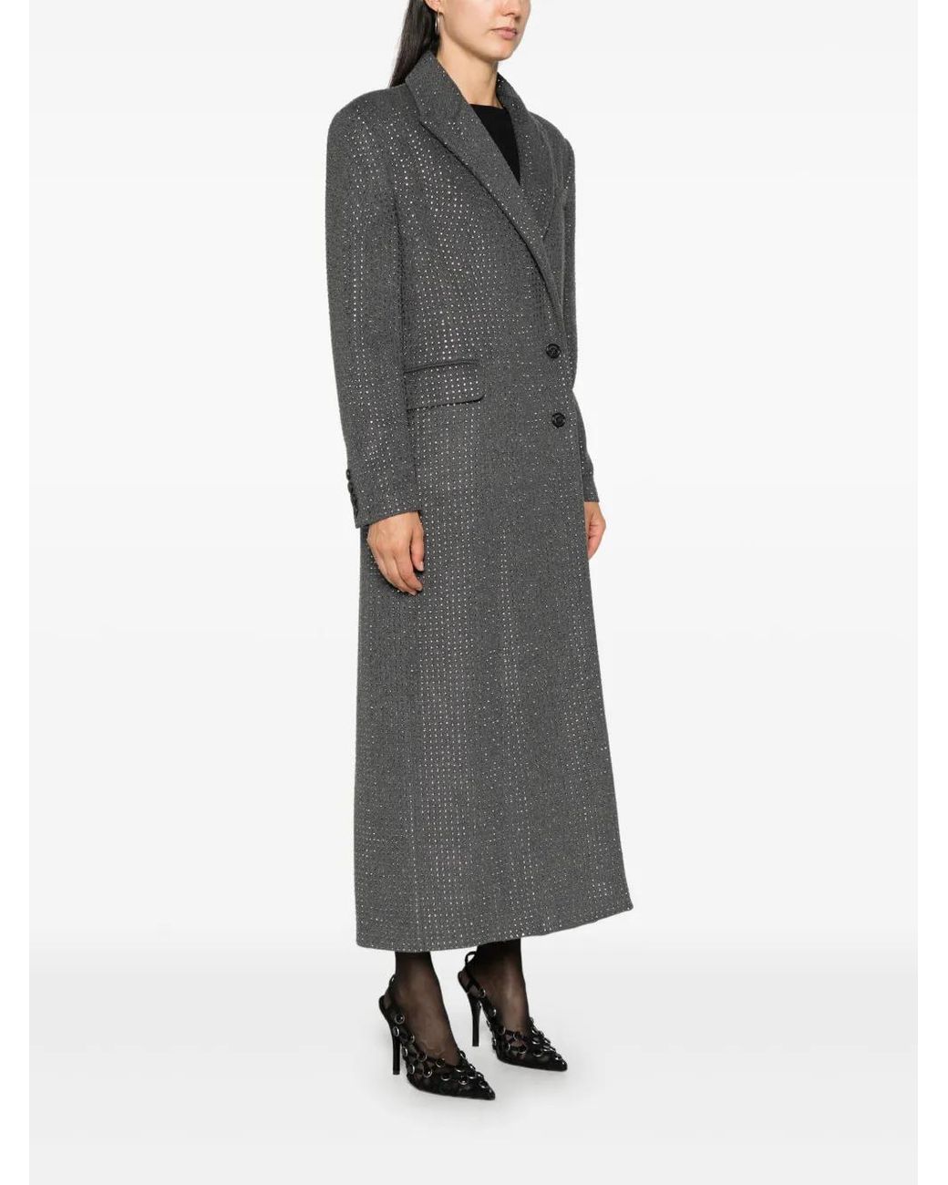 GIUSEPPE DI MORABITO Gray Rhinestone-Embellished Coat