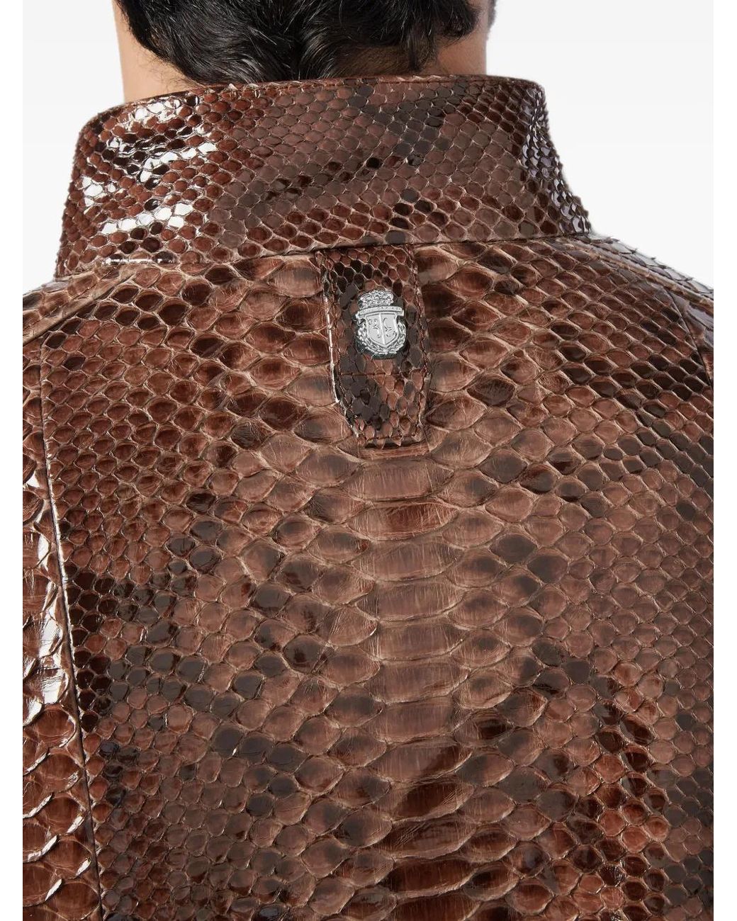 Billionaire Jacke Aus Pythonleder in Brown für Herren