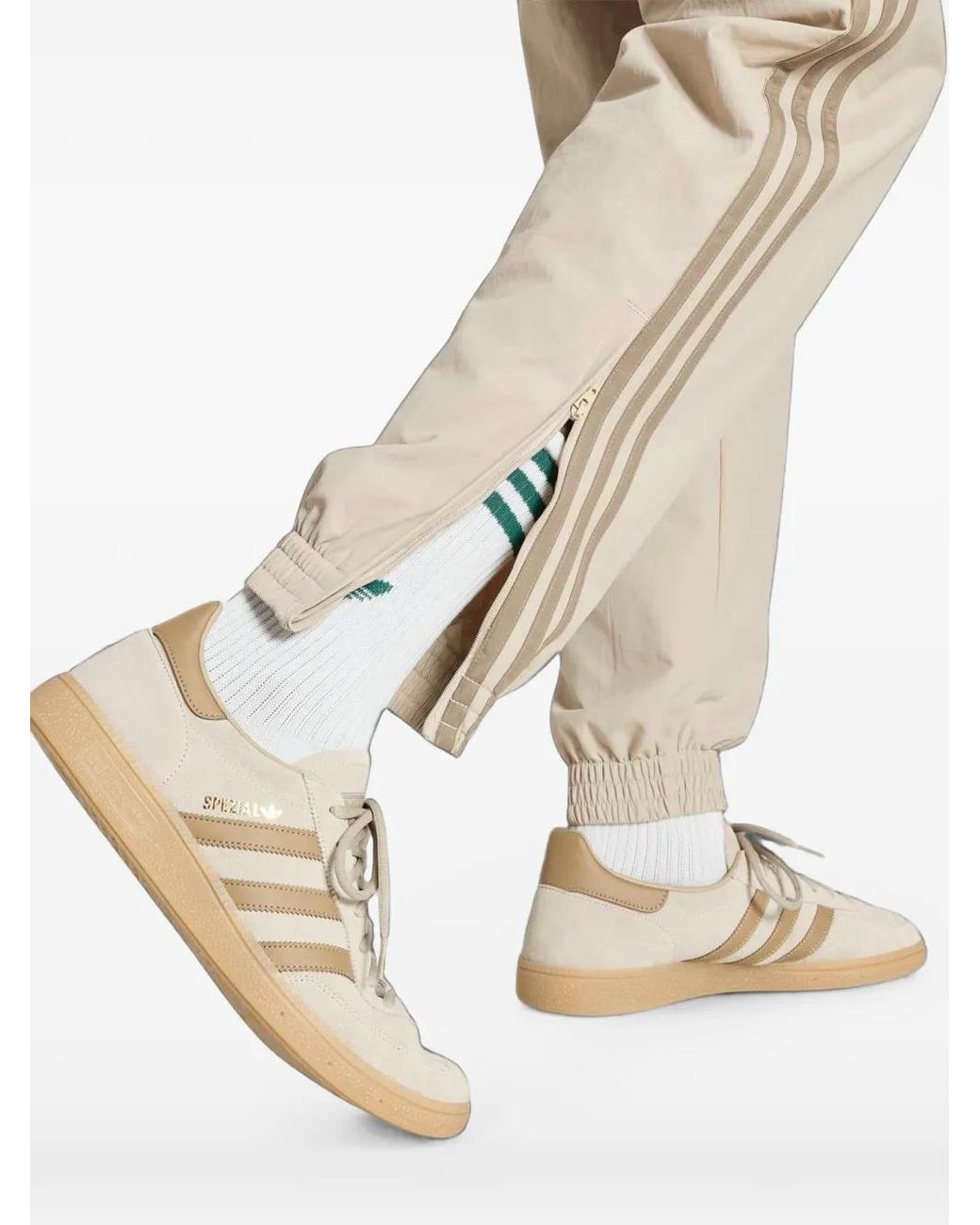 Adidas Natural Firebird Side-Stripe Track Pants for men