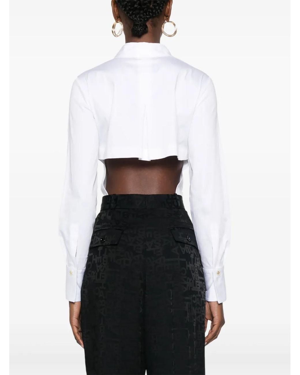 Elisabetta Franchi White Embroidered-Logo Body