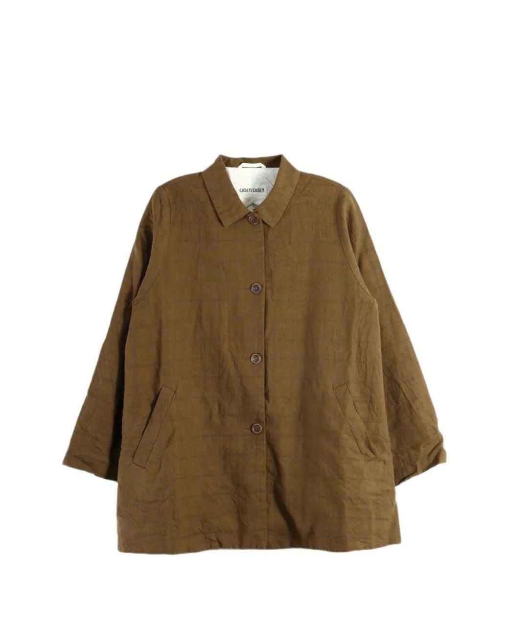 Casey Casey Natural Soleil Check-Pattern Button-Up Jacket