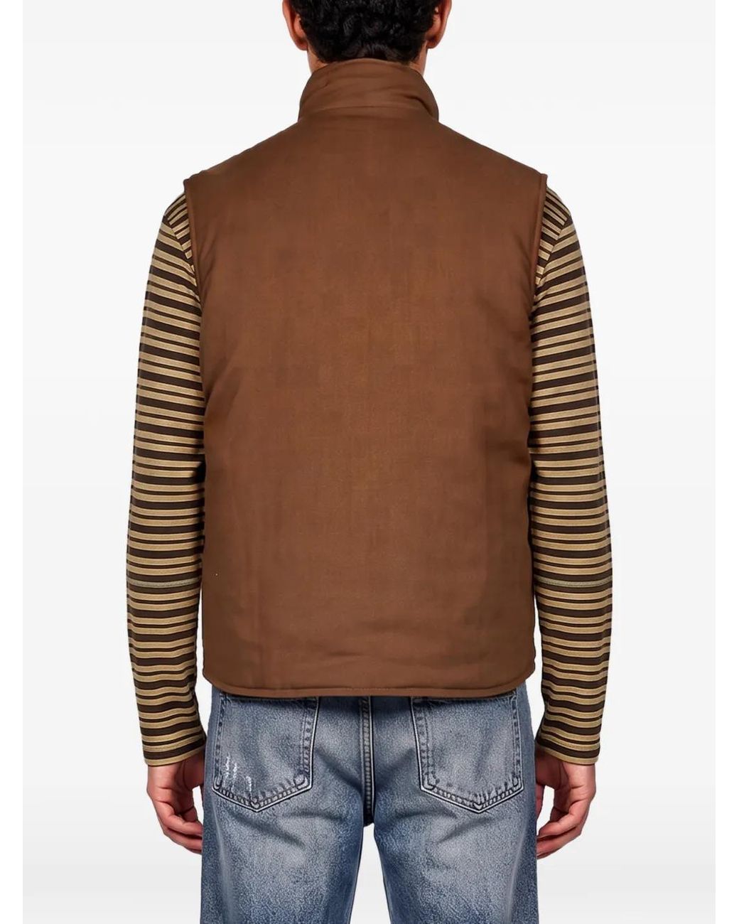 Briglia 1949 Brown High-Neck Reversible Gilet for men