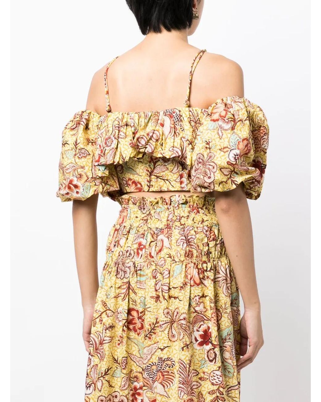 Ulla Johnson Metallic Carla Calla Lily-Print Top