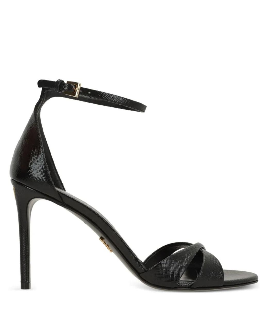 Prada Black Criss-Cross Strap Sandals