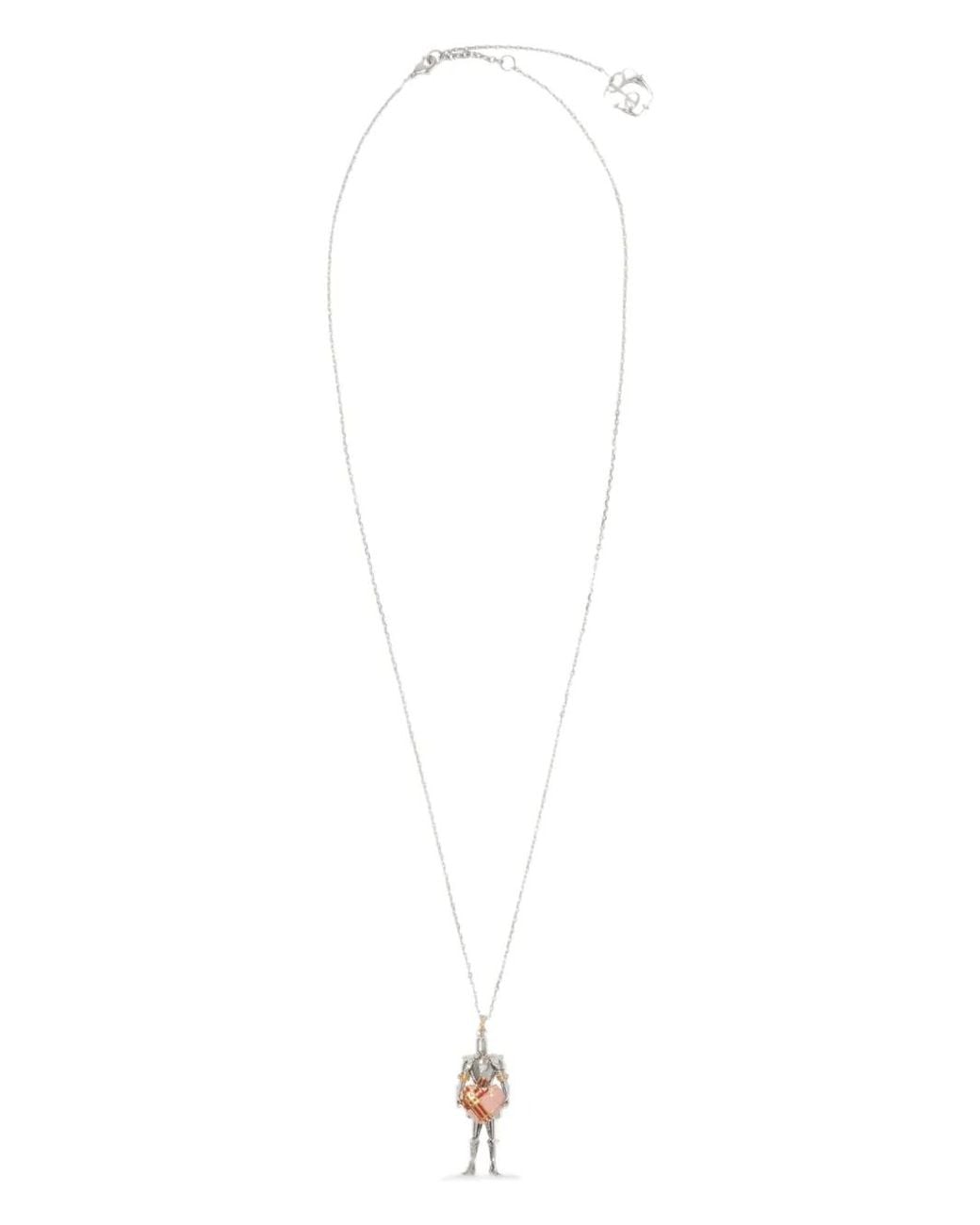 Burberry White Knight Heart Charm Necklace