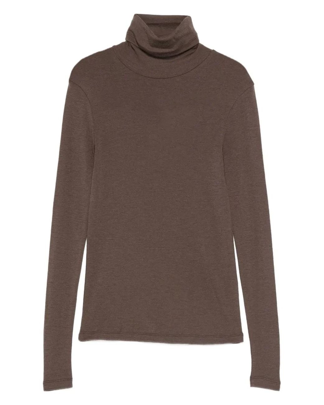 Rohe Brown Langärmeliger Rollkragenpullover