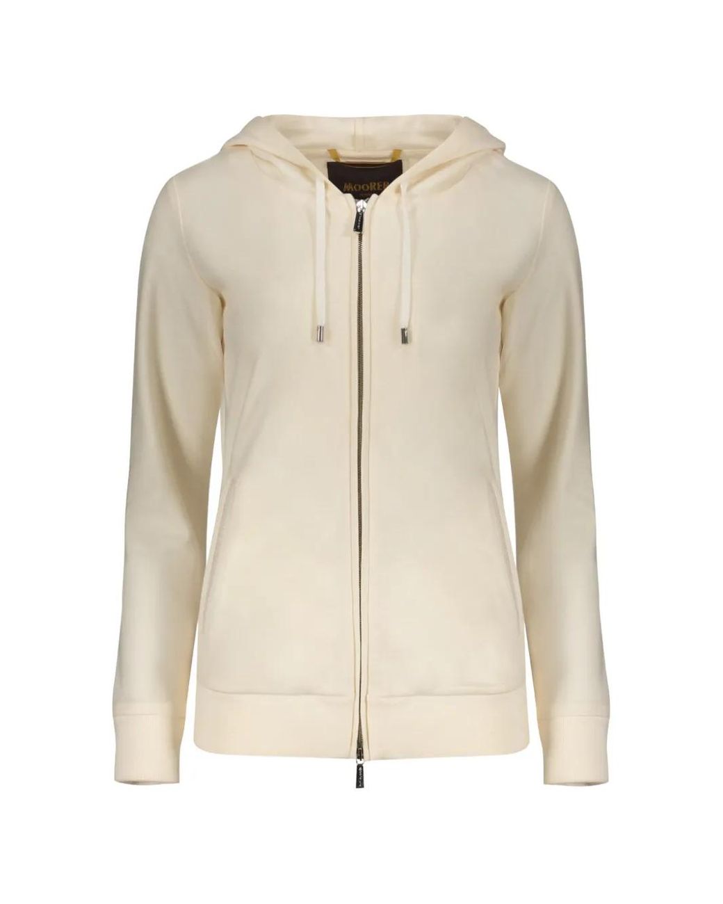 Moorer Natural Hoodie Zippé À Lien De Resserrage