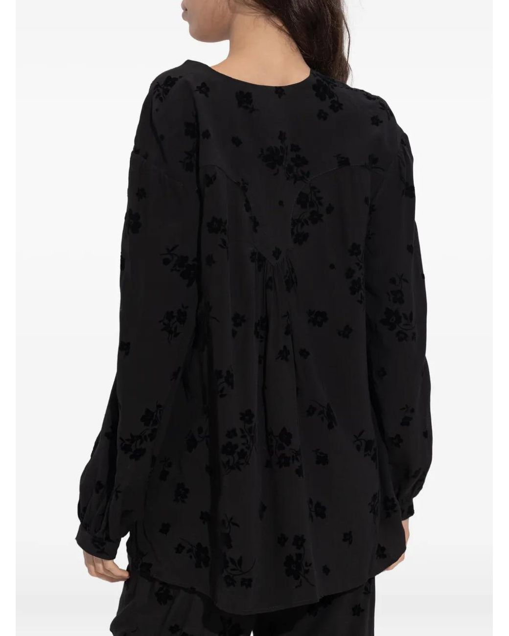Zadig & Voltaire Black Lace-Up Blouse