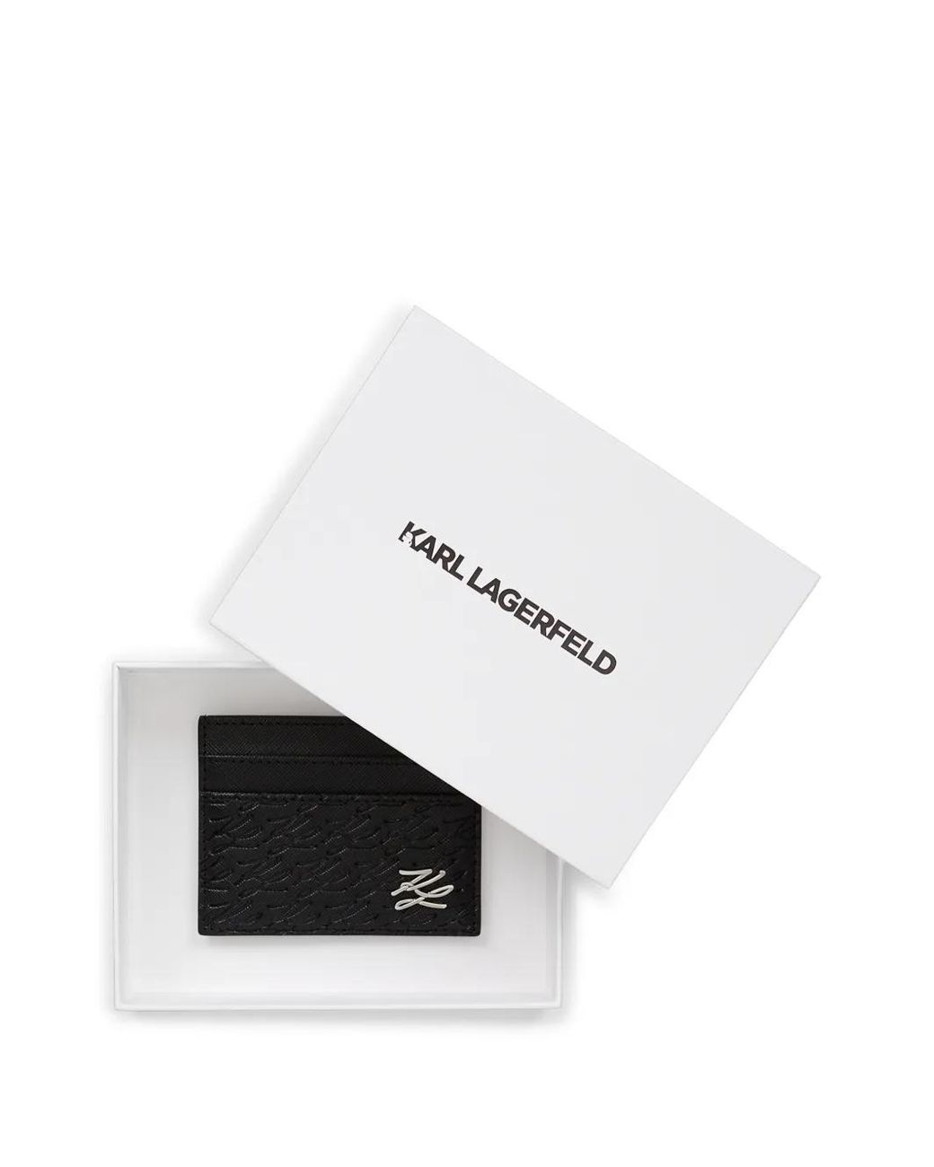 Karl Lagerfeld Black K/Autograph Panel Card Holder for men