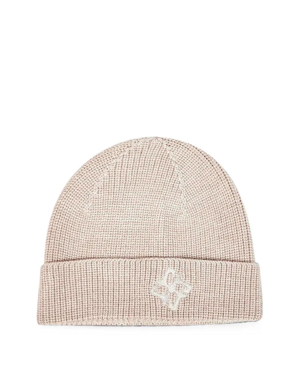 Tagliatore Natural Rib-Knit Beanie Hat for men