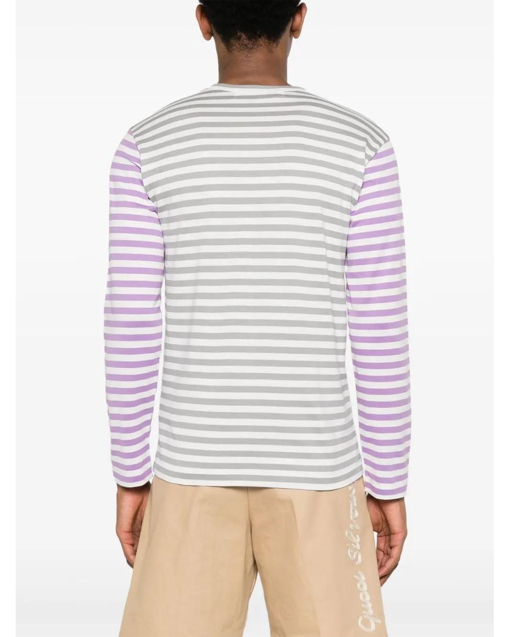 COMME DES GARÇONS PLAY White Striped T-Shirt