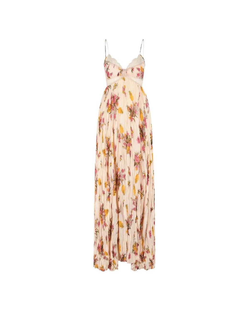 Blumarine Metallic Sleveless Floral Dress