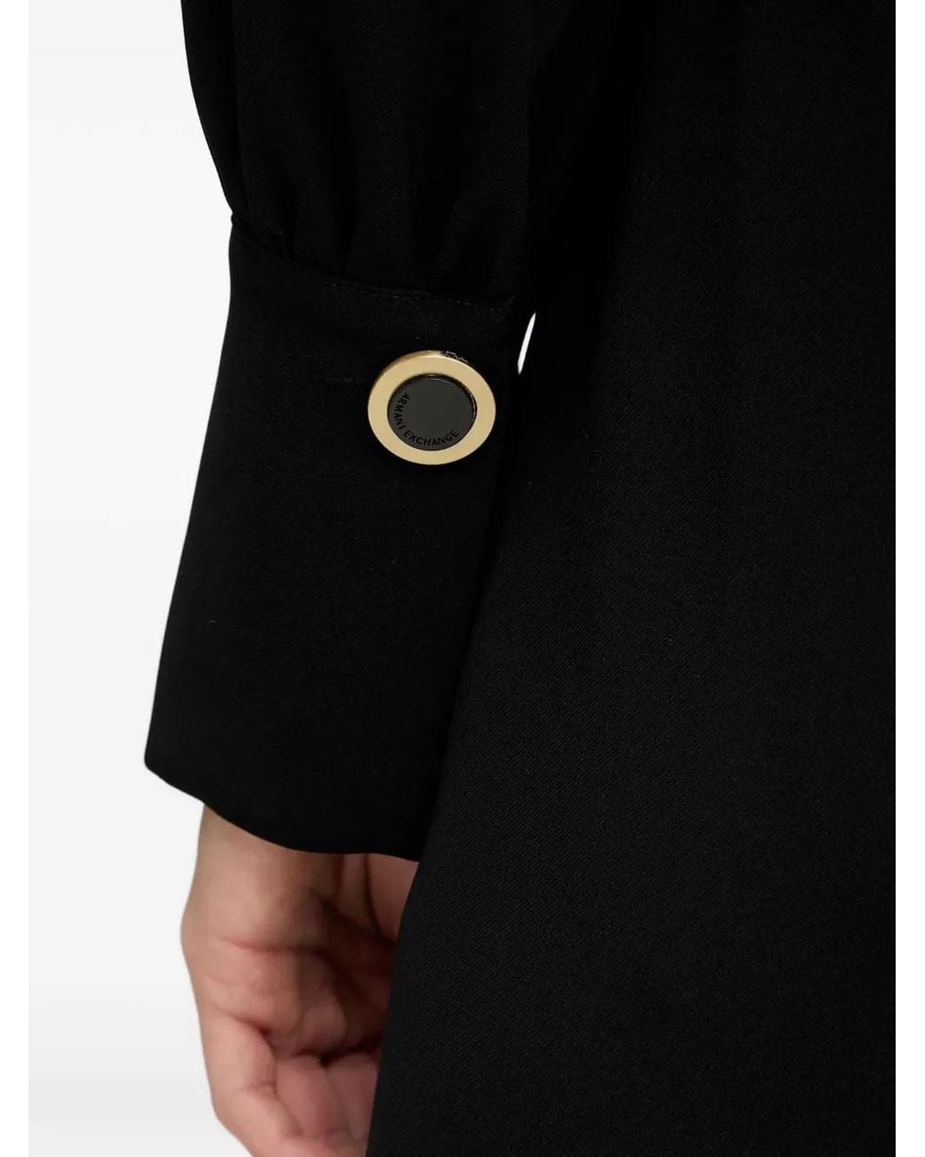 ARMANI EXCHANGE Black V-Neck Mini Dress