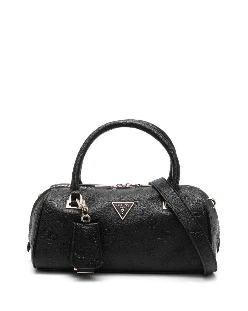 Guess Black Cresidia Ii Embossed Top-Handle Tote Bag