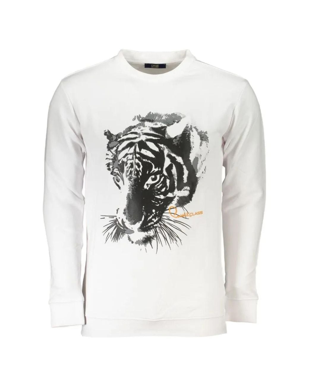 Roberto Cavalli White Tiger-Print Sweatshirt for men