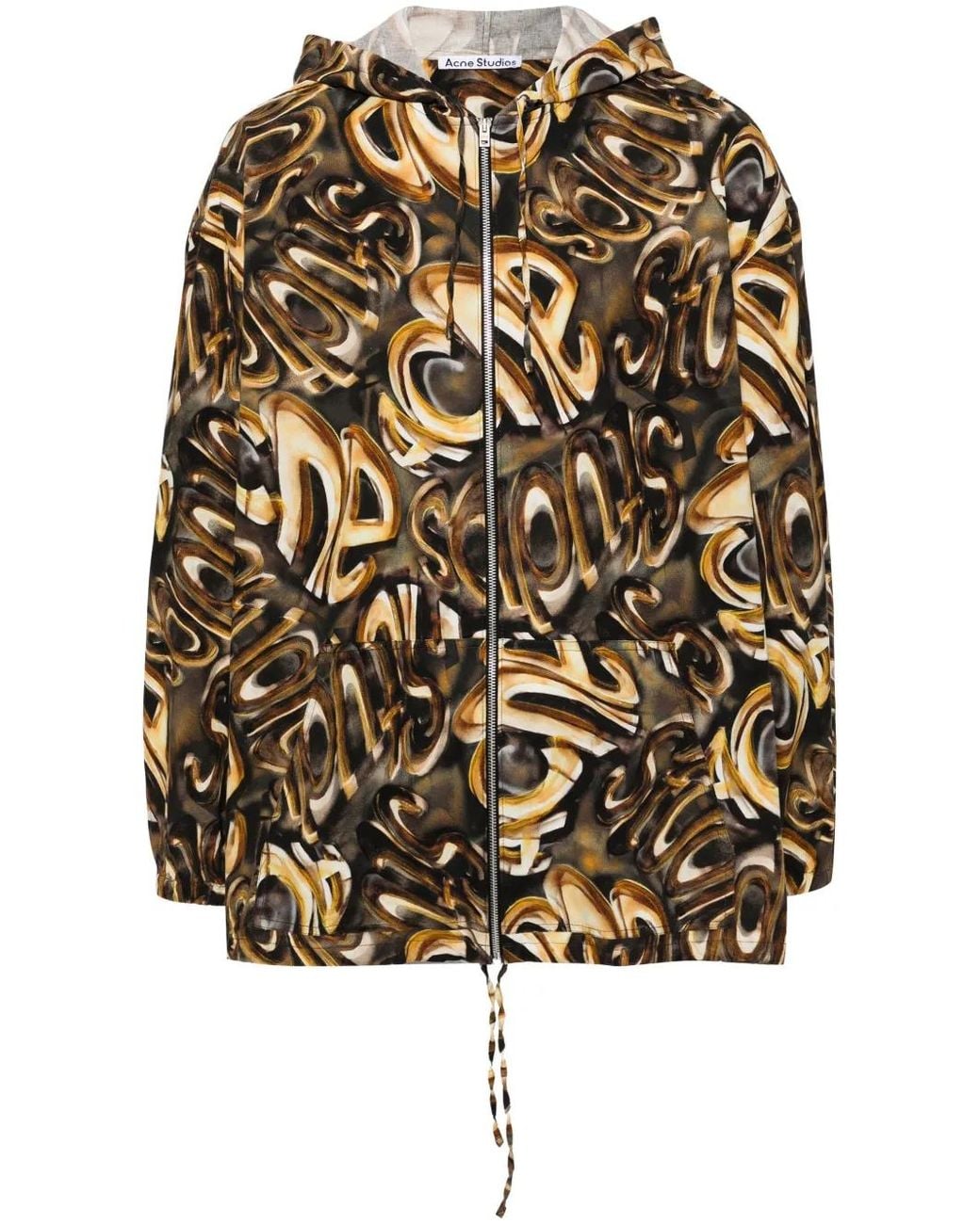 Acne Black Hooded Logo Jacket for men