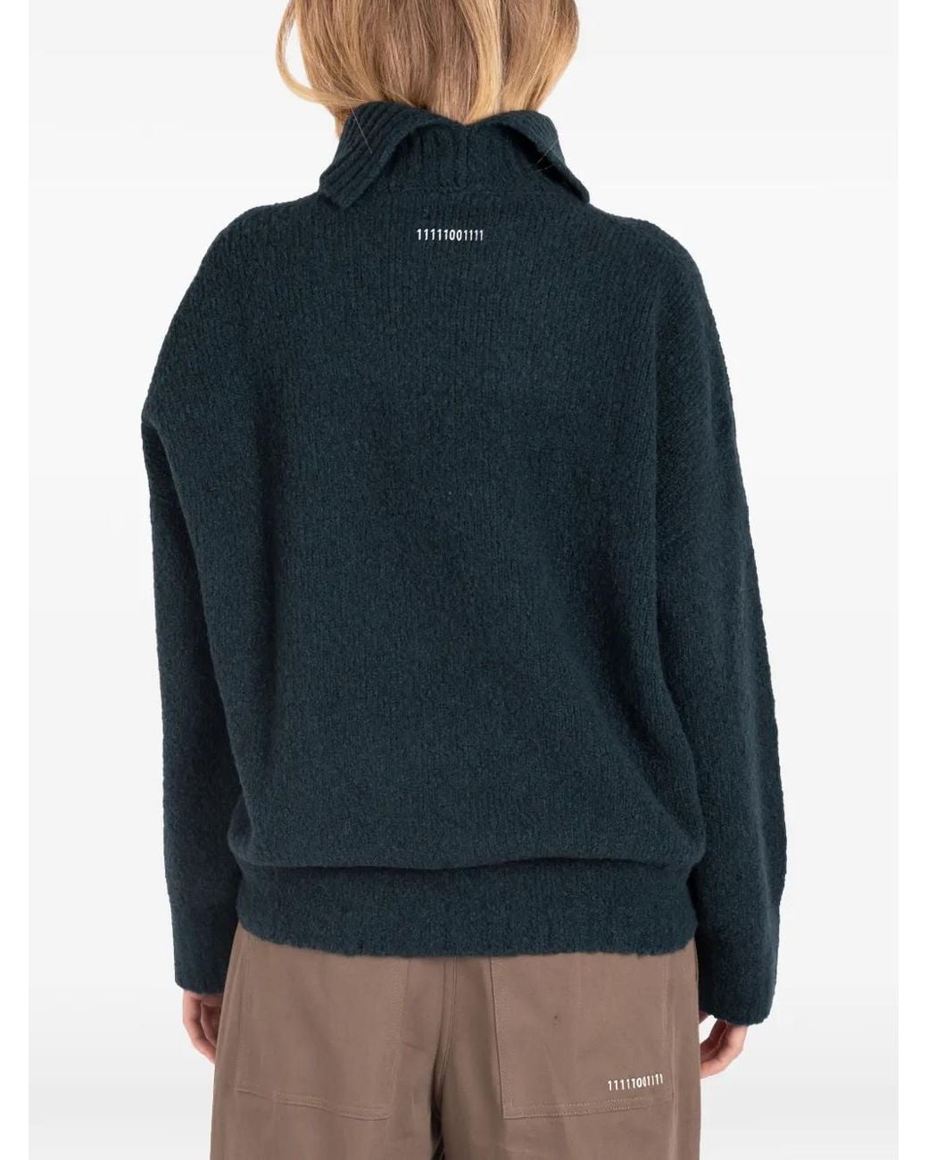 Societe Anonyme Blue Pull À Effet Brossé Et Col Roulé